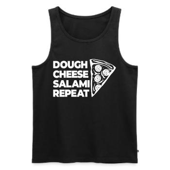 Teig Käse Salami Nochmal - Männer Premium Bio Tank Top - Schwarz - Vorne - Michal (187cm)