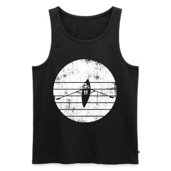 Ruderboot Zeichnung - Männer Premium Bio Tank Top - Schwarz - Vorne - AI Model Male 178 light (178cm)