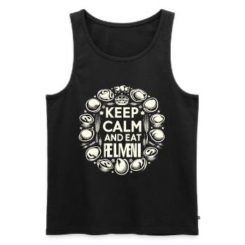 Keep Calm and Eat Pelmeni Gift - Men's Premium Organic Tank Top - black - Front - Michal (187cm)