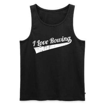 I love rowing - Men's Premium Organic Tank Top - black - Front - AI Model Male 178 light (178cm)