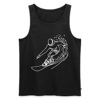 Snowboarder Zeichnung - Männer Premium Bio Tank Top - Schwarz - Vorne - AI Model Male 178 light (178cm)