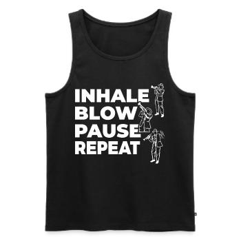 Inspirez, expirez, faites une pause, répétez - Débardeur bio Premium Homme - noir - Devant - Michal (187cm)