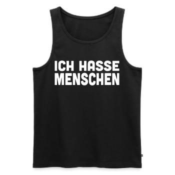 Gesellschaftskritik Humor Design - Männer Premium Bio Tank Top - Schwarz - Vorne - Michal (187cm)