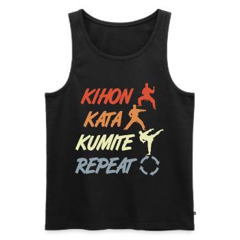 Säulen des Karate - Männer Premium Bio Tank Top - Schwarz - Vorne - AI Model Male 178 light (178cm)