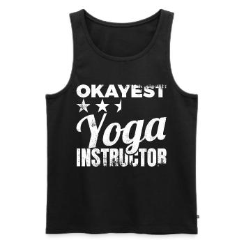 Professeur de yoga moyen - Débardeur bio Premium Homme - noir - Devant - AI Model Male 178 light (178cm)