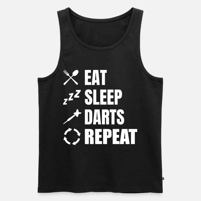 Manger, dormir, répéter les fléchettes - Débardeur bio Premium Homme - noir