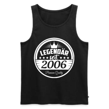 Legendär seit 2006 - Männer Premium Bio Tank Top - Schwarz - Vorne - Michal (187cm)