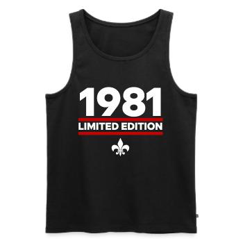 1981 Limited Edition - Männer Premium Bio Tank Top - Schwarz - Vorne - Michal (187cm)