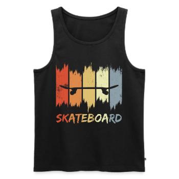 Skateboard Retro Look - Männer Premium Bio Tank Top - Schwarz - Vorne - AI Model Male 178 light (178cm)
