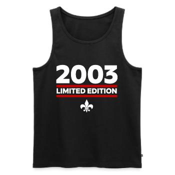 Édition limitée 2003 - Débardeur bio Premium Homme - noir - Devant - Michal (187cm)