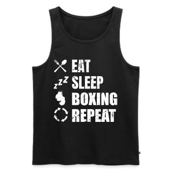 Manger Sommeil Boxe Répéter - Débardeur bio Premium Homme - noir - Devant - Michal (187cm)