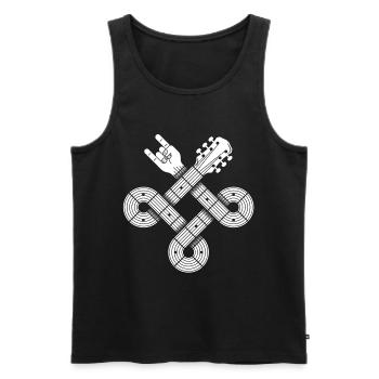 Guitare noeud celtique. Graphique de musique rock et métal - Débardeur bio Premium Homme - noir - Devant - AI Model Male 178 light (178cm)