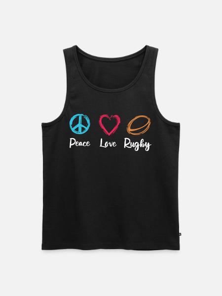 Peace Love Rugby - Men's Premium Organic Tank Top - black
