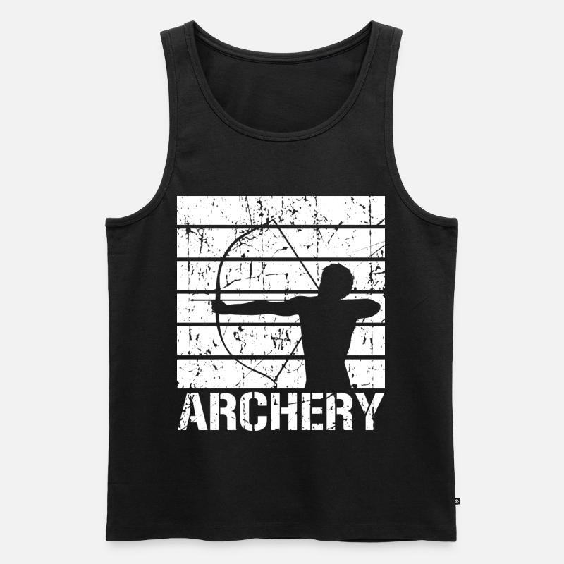Lustiges Bogenschießen - Männer Premium Bio Tank Top - Schwarz
