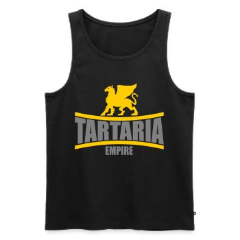 Empire de Tartarie | Couleurs modifiables - Débardeur bio Premium Homme - noir - Devant - AI Model Male 178 light (178cm)