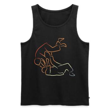 Judo Kämpfer Zeichnung - Männer Premium Bio Tank Top - Schwarz - Vorne - AI Model Male 178 light (178cm)