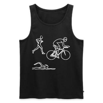 Dessin de triathlon - Débardeur bio Premium Homme - noir - Devant - Michal (187cm)