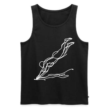 Croquis de fille nageuse - Débardeur bio Premium Homme - noir - Devant - AI Model Male 178 light (178cm)