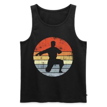 Retro Karateka - Männer Premium Bio Tank Top - Schwarz - Vorne - AI Model Male 178 light (178cm)