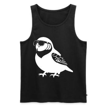 Lustiger Vogel mit Sonnenbrille Cool Bourke's Parak - Männer Premium Bio Tank Top - Schwarz - Vorne - AI Model Male 178 light (178cm)