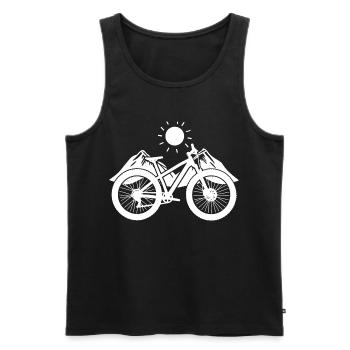 Mountain Bike Graphics - Men's Premium Organic Tank Top - black - Front - AI Model Male 178 light (178cm)