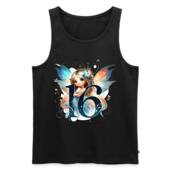 16 ans fée elfe mignon cadeau d’anniversaire - Débardeur bio Premium Homme - noir - Devant - AI Model Male 178 light (178cm)