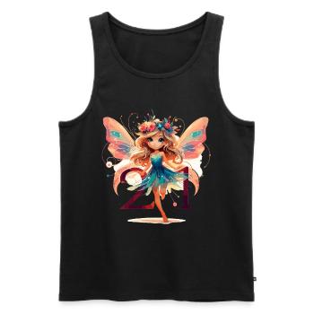 21 Years Fairy Elf Design - Men's Premium Organic Tank Top - black - Front - AI Model Male 178 light (178cm)