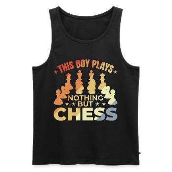 Joueur d’échecs pour enfants - Débardeur bio Premium Homme - noir - Devant - Michal (187cm)