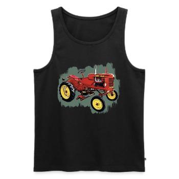 Tracteur Poney - Débardeur bio Premium Homme - noir - Devant - AI Model Male 178 light (178cm)