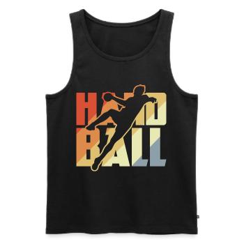Vintage Handball - Débardeur bio Premium Homme - noir - Devant - AI Model Male 178 light (178cm)