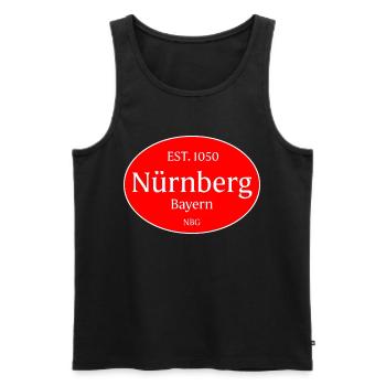 Nuremberg, Germany - Men's Premium Organic Tank Top - black - Front - AI Model Male 178 light (178cm)