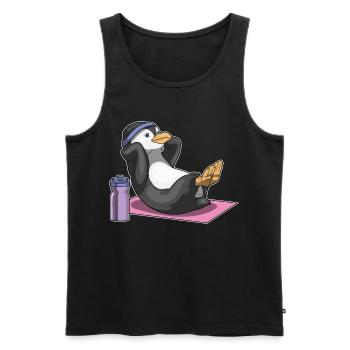 Penguin Abdominal Training Bodybuilding - Men's Premium Organic Tank Top - black - Front - Michal (187cm)
