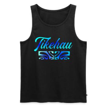 TIKEHAU (bleu lagon) - Débardeur bio Premium Homme - noir - Devant - AI Model Male 178 light (178cm)