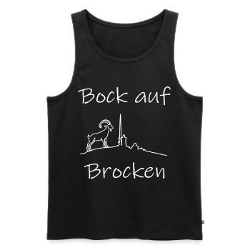 Bock auf Brocken - Harz Brocken Wandern - Männer Premium Bio Tank Top - Schwarz - Vorne - AI Model Male 178 light (178cm)