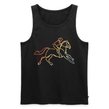 Equestrian Vintage Look - Men's Premium Organic Tank Top - black - Front - Michal (187cm)