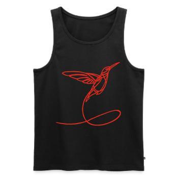 Roter seltsamer Vogel - Männer Premium Bio Tank Top - Schwarz - Vorne - AI Model Male 178 light (178cm)