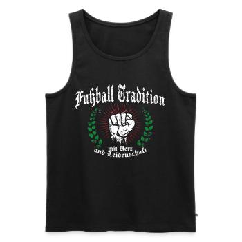 Fußball Tradition Ultras - Männer Premium Bio Tank Top - Schwarz - Vorne - Michal (187cm)