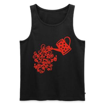 Le retour du printemps (rouge) - Débardeur bio Premium Homme - noir - Devant - Michal (187cm)