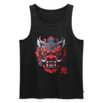 Oni, japanischer Dämon - Männer Premium Bio Tank Top - Schwarz - Vorne - AI Model Male 178 light (178cm)