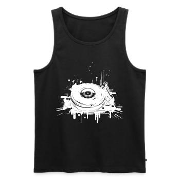 DJ Turntable - Men's Premium Organic Tank Top - black - Front - AI Model Male 178 light (178cm)