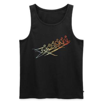 Ruderteam Zeichnung - Männer Premium Bio Tank Top - Schwarz - Vorne - AI Model Male 178 light (178cm)