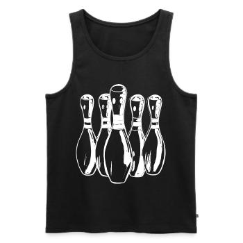 Quilles de bowling de dessin animé - Débardeur bio Premium Homme - noir - Devant - Michal (187cm)