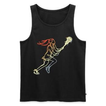 Filles Lacrosse Style Rétro - Débardeur bio Premium Homme - noir - Devant - Michal (187cm)