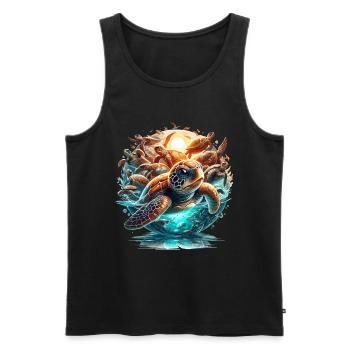 Turtles World Wonder Turtle Gift - Men's Premium Organic Tank Top - black - Front - AI Model Male 178 light (178cm)