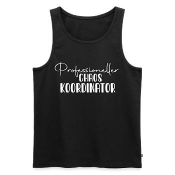 Coordinateur professionnel du chaos - Débardeur bio Premium Homme - noir - Devant - AI Model Male 178 light (178cm)