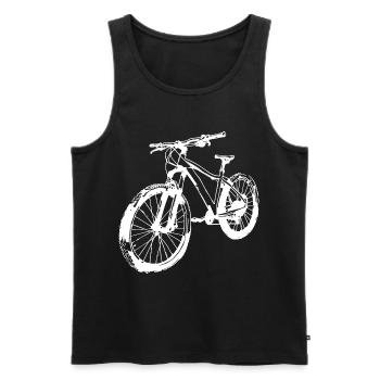 Mountain Bike Line Art - Men's Premium Organic Tank Top - black - Front - AI Model Male 178 light (178cm)