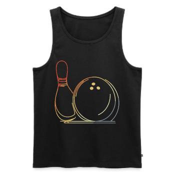 Bowling Ball and Pin Sketch - Men's Premium Organic Tank Top - black - Front - Michal (187cm)