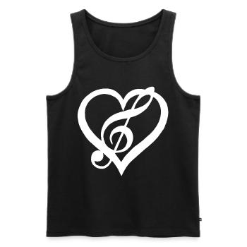 Music in the Heart (White) - Men's Premium Organic Tank Top - black - Front - Michal (187cm)