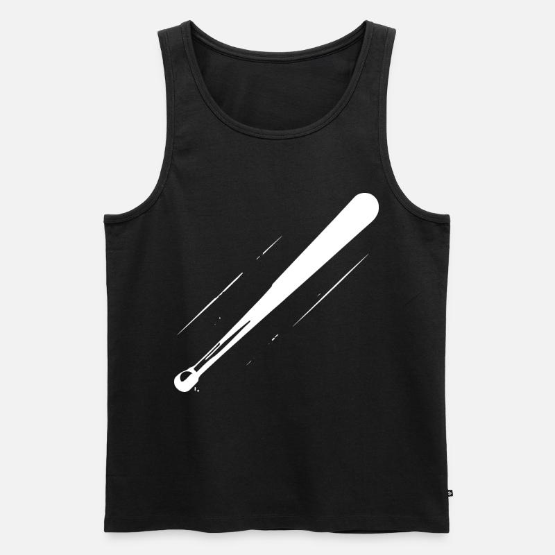 Dessin de batte de baseball - Débardeur bio Premium Homme - noir