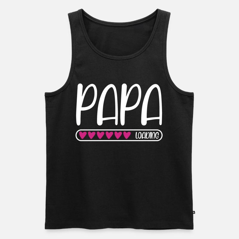Papa loading - Männer Premium Bio Tank Top - Schwarz